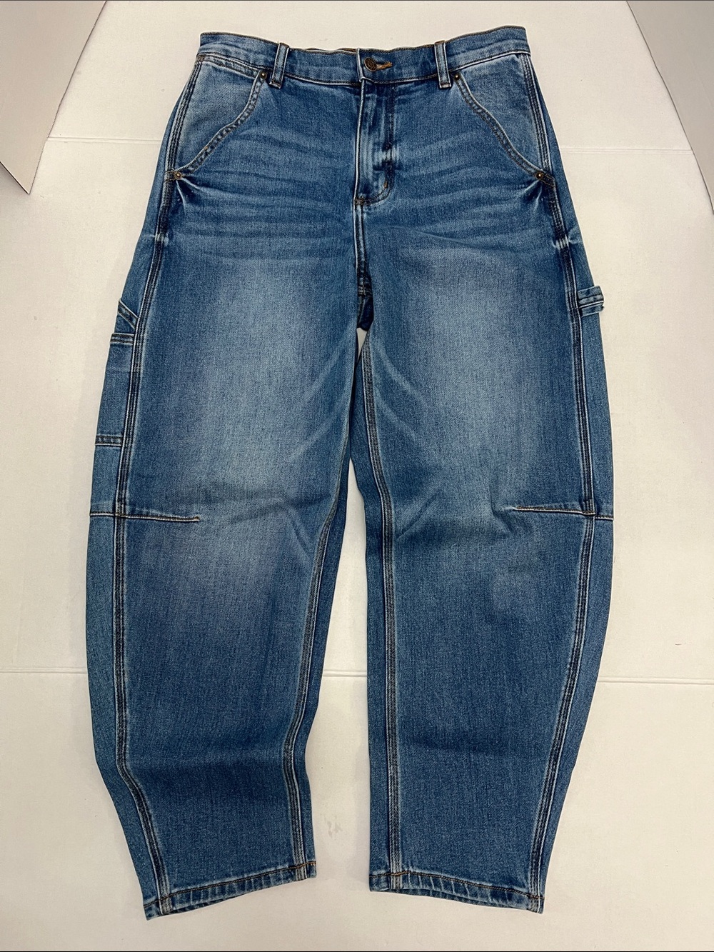 LANHTROPY ambar denim Barrel pant jeans in washed indigo Size Medium